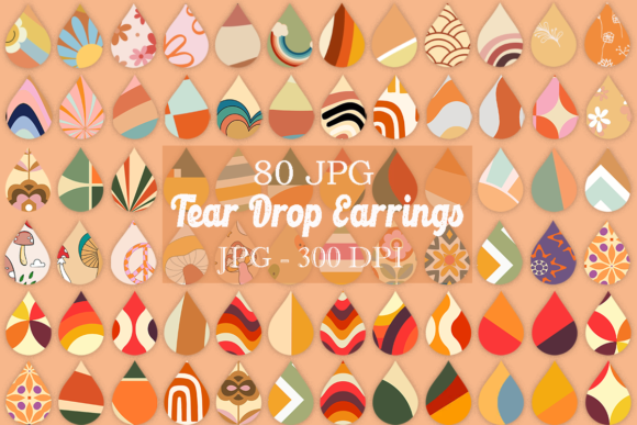 80 Tear Drop Earrings: A Seamless Digital Design Resource for Modern Makers