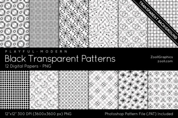 Black Transparent Playful Digital Paper