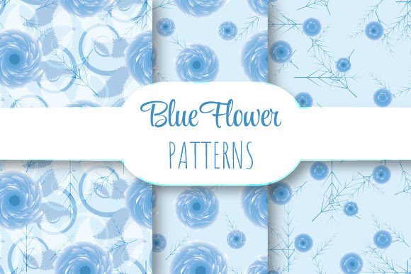 Blue Flowers: Seamless Vector Patterns for Professional Design Work