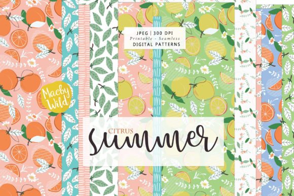Citrus Summer Seamless Pattern Paper