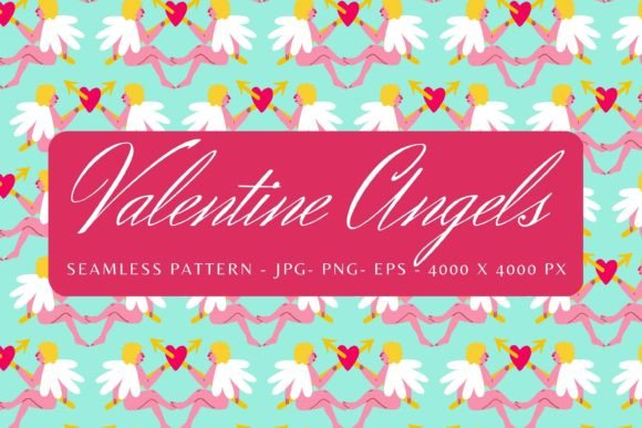 Cute Angels Seamless Pattern