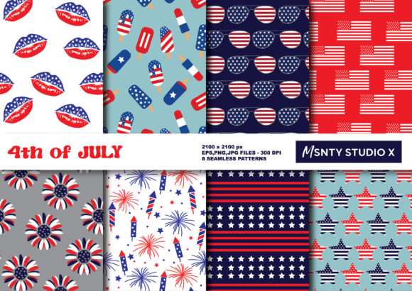 Digital Paper Pack FOURTH of JULY: Versatile, Ready-to-Use Patriotic Design Resources