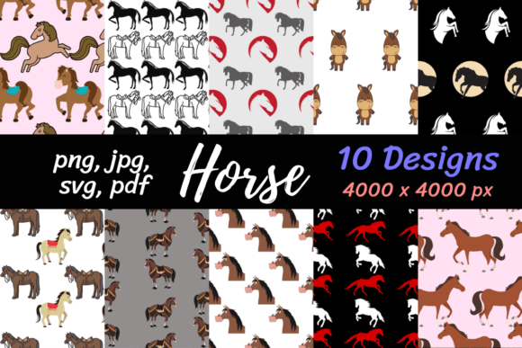 Horse Digital Papers for Creators & Horse Lovers