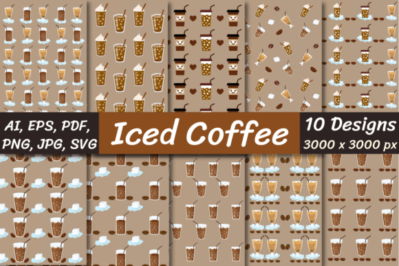 Iced Coffee Digital Papers