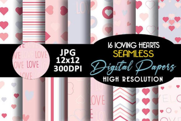 Loving Hearts Digital Papers: 16 Premium Backgrounds for Meaningful Creative Projects