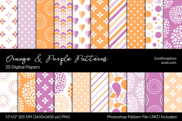 Orange and Purple Digital Papers