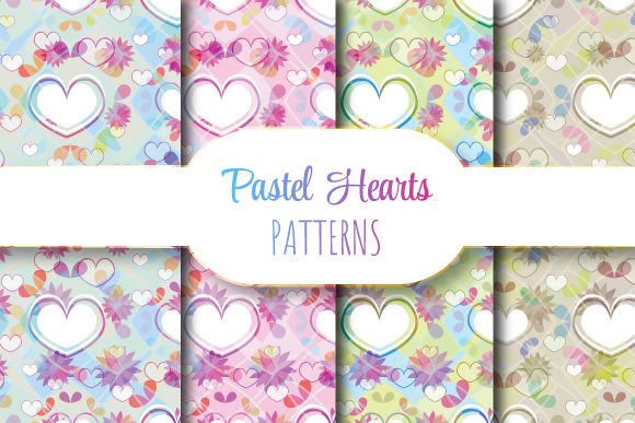 Pastel Hearts: Soft, Seamless Vector Patterns