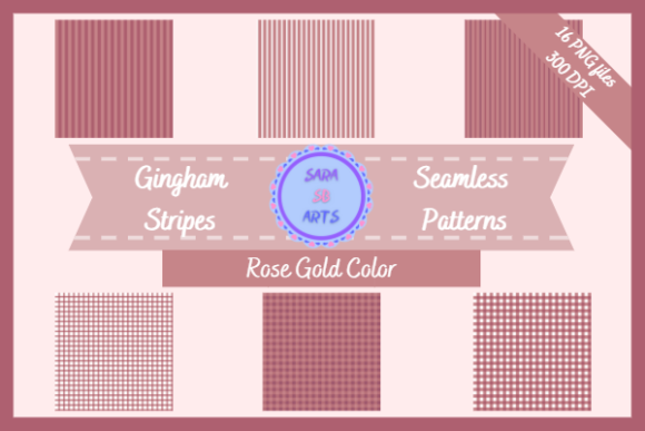 Rose Gold Gingham Stripe Seamless