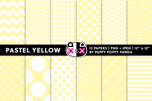 Seamless Pastel Yellow Digital Papers
