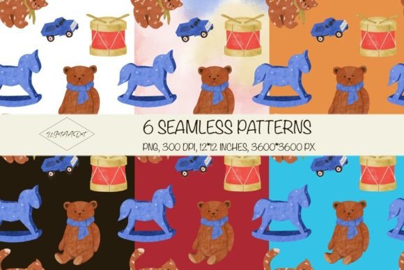 Toys Seamless Pattern, Digital Paper