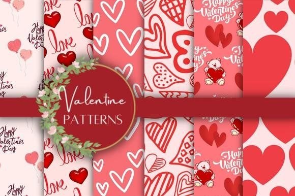 Valentine Digital Paper Wallpaper: 6 Romantic Patterns for Creative Projects