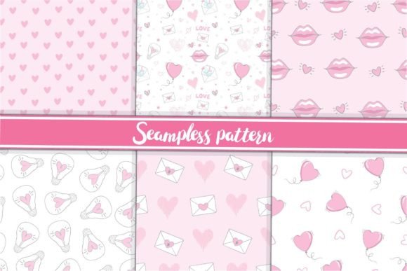Valentine's Day Digital Papers, Set: Seamless Patterns for Creative Projects All Year Round