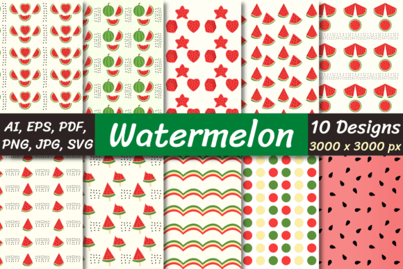 Watermelon Digital Papers: Seamless, High-Resolution Patterns for Creative Professionals